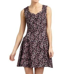 NWT Z Spoke by Zac Posen Leopard Print Fit & Flare Sweetheart Neckline Dress